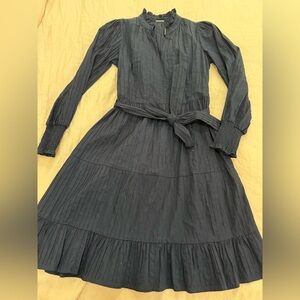 Elie Tahari Navy Long-Sleeve Dress